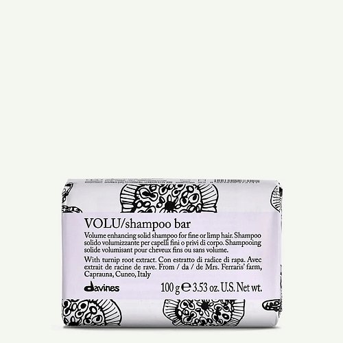 Твёрдый шампунь для деликатного очищения волос - Davines Volu Shampoo bar